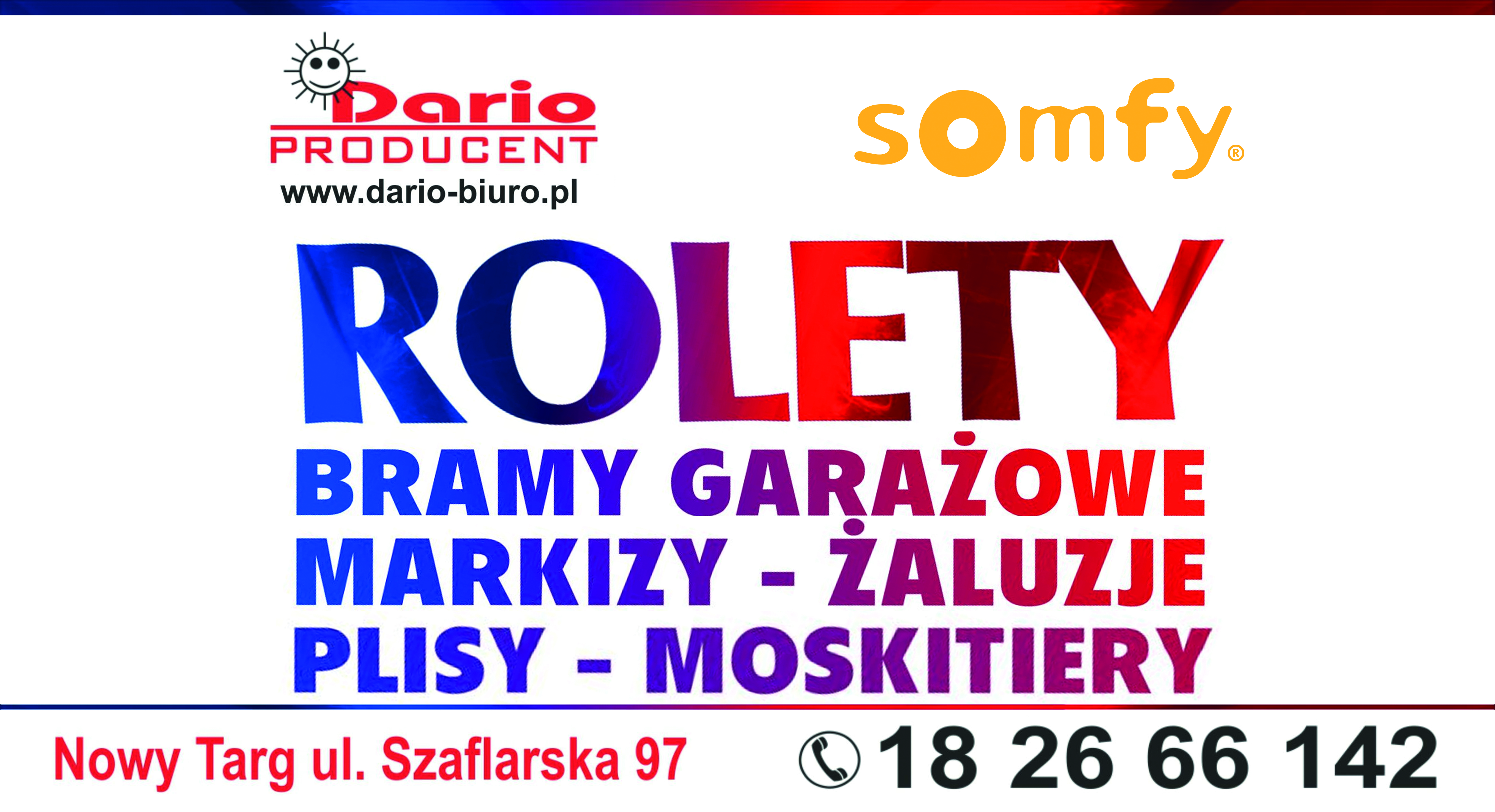 FIRMA PRODUKCYJNO - USŁUGOWA "DARIO" Dariusz Kwiatkowski - rolety NOWY TARG rolety NOWY TARG